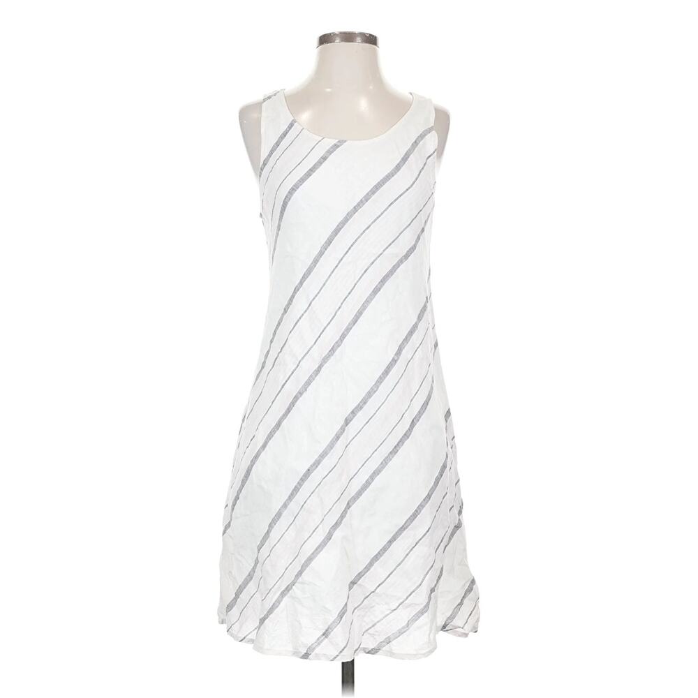 Kenar striped 100% linen tank dress 6 M Short Sundress resort wear Vacation